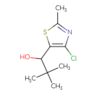 Chemical structure of 1-(4-chloro-2-methyl-1,3-thiazol-5-yl)-2,2-dimethylpropan-1-ol - CSSB20461468452