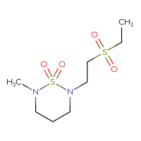 Chemical structure of 2-[2-(ethanesulfonyl)ethyl]-6-methyl-1λ⁶,2,6-thiadiazinane-1,1-dione - CSMB02136710421