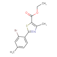Chemical structure of ethyl 2-(2-bromo-4-methylphenyl)-4-methyl-1,3-thiazole-5-carboxylate - CSSB00009643102