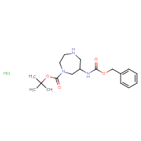 Chemical structure of tert-butyl 6-{[(benzyloxy)carbonyl]amino}-1,4-diazepane-1-carboxylate hydrochloride - CSSB20621781096