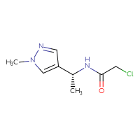 Chemical structure of 2-chloro-N-[(1R)-1-(1-methyl-1H-pyrazol-4-yl)ethyl]acetamide - CSSB00154579068