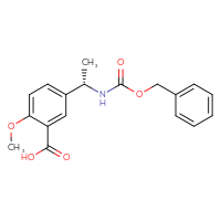 Chemical structure of 5-[(1S)-1-{[(benzyloxy)carbonyl]amino}ethyl]-2-methoxybenzoic acid - CSSB02129839673