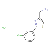 Chemical structure of 1-[2-(3-chlorophenyl)-1,3-thiazol-4-yl]methanamine hydrochloride - CSSB00025704065