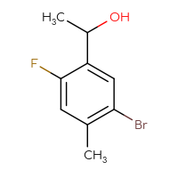 Chemical structure of 1-(5-bromo-2-fluoro-4-methylphenyl)ethan-1-ol - CSSB00021413434