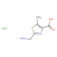 Chemical structure of 2-(aminomethyl)-5-methyl-1,3-thiazole-4-carboxylic acid hydrochloride - CSSB21189751239