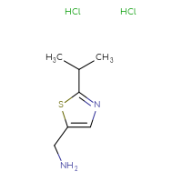 Chemical structure of 1-[2-(propan-2-yl)-1,3-thiazol-5-yl]methanamine dihydrochloride - CSSB03496529173