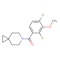 Chemical structure of 6-(4-chloro-2-fluoro-3-methoxybenzoyl)-6-azaspiro[2.5]octane - CSSB06481099235