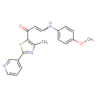 Chemical structure of 3-[(4-methoxyphenyl)amino]-1-[4-methyl-2-(pyridin-3-yl)-1,3-thiazol-5-yl]prop-2-en-1-one - CSSB02125603567