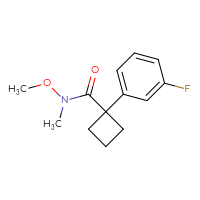 Chemical structure of 1-(3-fluorophenyl)-N-methoxy-N-methylcyclobutane-1-carboxamide - CSSB00103401869