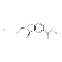 Chemical structure of methyl (2S,3R)-2-(aminomethyl)-3-methyl-2,3-dihydro-1-benzofuran-5-carboxylate hydrochloride - CSSB20621689186