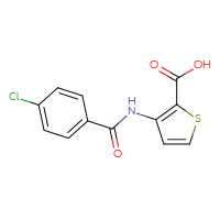 Chemical structure of 3-(4-chlorobenzamido)thiophene-2-carboxylic acid - CSSB00000512143