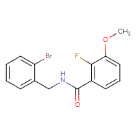 Chemical structure of N-[(2-bromophenyl)methyl]-2-fluoro-3-methoxybenzamide - CSSB00050598686