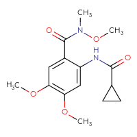 Chemical structure of 2-cyclopropaneamido-N,4,5-trimethoxy-N-methylbenzamide - CSSB07027024207