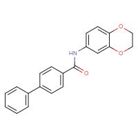 Chemical structure of N-(2,3-dihydro-1,4-benzodioxin-6-yl)-[1,1'-biphenyl]-4-carboxamide - CSSB00026296027