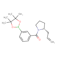 Chemical structure of (2R)-2-(prop-2-en-1-yl)-1-[3-(4,4,5,5-tetramethyl-1,3,2-dioxaborolan-2-yl)benzoyl]pyrrolidine - CSSB20675795871