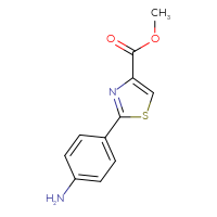 Chemical structure of methyl 2-(4-aminophenyl)-1,3-thiazole-4-carboxylate - CSSB00005999234