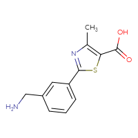 Chemical structure of 2-[3-(aminomethyl)phenyl]-4-methyl-1,3-thiazole-5-carboxylic acid - CSSB00001310103