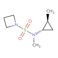 Chemical structure of N-methyl-N-[(1S,2S)-2-methylcyclopropyl]azetidine-1-sulfonamide - CSMB20550225050