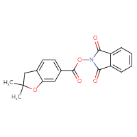 Chemical structure of 1,3-dioxo-2,3-dihydro-1H-isoindol-2-yl 2,2-dimethyl-2,3-dihydro-1-benzofuran-6-carboxylate - CSSB00116211070