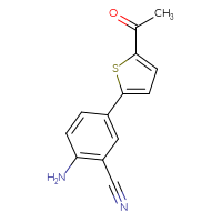 Chemical structure of 5-(5-acetylthiophen-2-yl)-2-aminobenzonitrile - CSSB06587595794