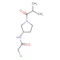 Chemical structure of 2-chloro-N-[(3S)-1-(2-methylpropanoyl)pyrrolidin-3-yl]acetamide - CSSB06799513395