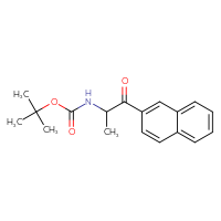 Chemical structure of tert-butyl N-[1-(naphthalen-2-yl)-1-oxopropan-2-yl]carbamate - CSSB00018632002