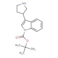 Chemical structure of tert-butyl 3-(pyrrolidin-3-yl)-1H-indole-1-carboxylate - CSSB00010174274