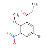 Chemical structure of methyl 5-bromo-2-methoxy-3-nitrobenzoate - CSSB00012663096