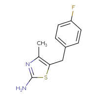Chemical structure of 5-[(4-fluorophenyl)methyl]-4-methyl-1,3-thiazol-2-amine - CSSB00000741917