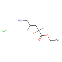 Chemical structure of ethyl 5-amino-2,2-difluoro-4-iodopentanoate hydrochloride - CSSB20963523305