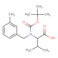 Chemical structure of 2-{[(tert-butoxy)carbonyl][(3-methylphenyl)methyl]amino}-3-methylbutanoic acid - CSSB00134750270
