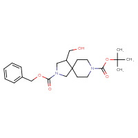 Chemical structure of 2-benzyl 8-tert-butyl 4-(hydroxymethyl)-2,8-diazaspiro[4.5]decane-2,8-dicarboxylate - CSSB03496574072