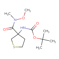 Chemical structure of tert-butyl N-{3-[methoxy(methyl)carbamoyl]thiolan-3-yl}carbamate - CSSB02271960125