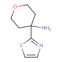 Chemical structure of 4-(1,3-thiazol-2-yl)oxan-4-amine - CSSB00011456423