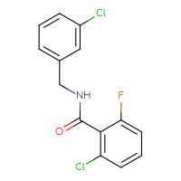 Chemical structure of 2-chloro-N-[(3-chlorophenyl)methyl]-6-fluorobenzamide - CSSB00104406194