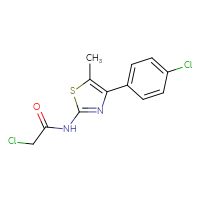 Chemical structure of 2-chloro-N-[4-(4-chlorophenyl)-5-methyl-1,3-thiazol-2-yl]acetamide - CSSB00000742053