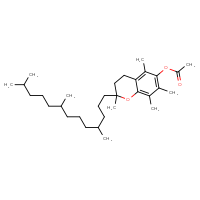 Chemical structure of 2,5,7,8-tetramethyl-2-(4,8,12-trimethyltridecyl)-3,4-dihydro-2H-1-benzopyran-6-yl acetate - CSSB00020656838