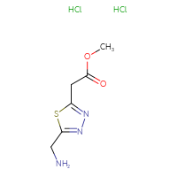 Chemical structure of methyl 2-[5-(aminomethyl)-1,3,4-thiadiazol-2-yl]acetate dihydrochloride - CSSB00161112620