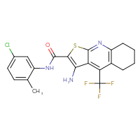 Chemical structure of 3-amino-N-(5-chloro-2-methylphenyl)-4-(trifluoromethyl)-5H,6H,7H,8H-thieno[2,3-b]quinoline-2-carboxamide - CSSB00102540905