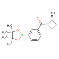 Chemical structure of (2R)-2-methyl-1-[3-(4,4,5,5-tetramethyl-1,3,2-dioxaborolan-2-yl)benzoyl]azetidine - CSSB03443565493
