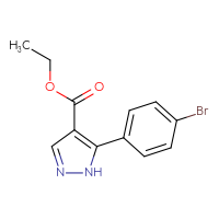 Chemical structure of ethyl 5-(4-bromophenyl)-1H-pyrazole-4-carboxylate - CSSB00159245353