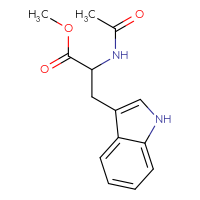 Chemical structure of methyl 2-acetamido-3-(1H-indol-3-yl)propanoate - CSSB00020658076