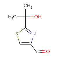 Chemical structure of 2-(2-hydroxypropan-2-yl)-1,3-thiazole-4-carbaldehyde - CSSB14802020429