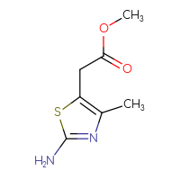 Chemical structure of methyl 2-(2-amino-4-methyl-1,3-thiazol-5-yl)acetate - CSSB00000015752