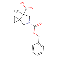 Chemical structure of 5-[(benzyloxy)carbonyl]-7-methyl-5-azaspiro[2.4]heptane-7-carboxylic acid - CSSB02495423951