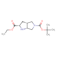 Chemical structure of 5-tert-butyl 2-ethyl (2S,3aR,6aR)-octahydropyrrolo[2,3-c]pyrrole-2,5-dicarboxylate - CSSB00050841604