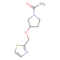 Chemical structure of 1-{3-[(1,3-thiazol-2-yl)methoxy]pyrrolidin-1-yl}ethan-1-one - CSSB01068577120