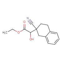 Chemical structure of ethyl 2-(2-cyano-1,2,3,4-tetrahydronaphthalen-2-yl)-2-hydroxyacetate - CSSB00050509802