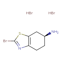 Chemical structure of (6S)-2-bromo-4,5,6,7-tetrahydro-1,3-benzothiazol-6-amine dihydrobromide - CSSB00020588913