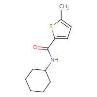 Chemical structure of N-cyclohexyl-5-methylthiophene-2-carboxamide - CSSB00000158239
